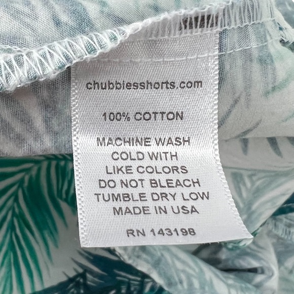 CHUBBIES The Nutter Mens Small Button Up Hawaiian Shirt Green Leaves Printed USA - Picture 8 of 11